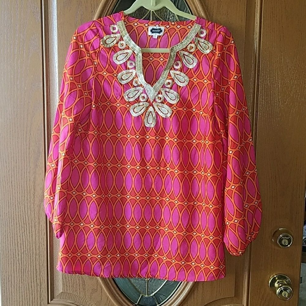 Mud Pie pink orange tunic Sz. Small